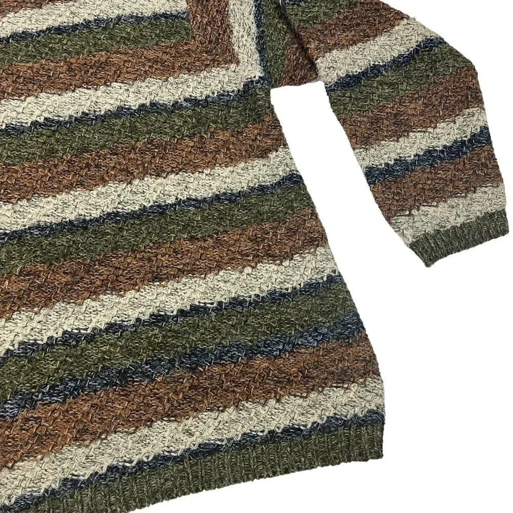 Dressbarn Womens Pullover Sweater Brown Stripe Silk Acrylic Size 21/24 - Picture 3 of 9